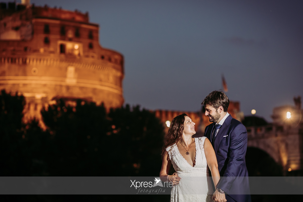 Fotos de novios en el Castel Sant’Angelo de Roma